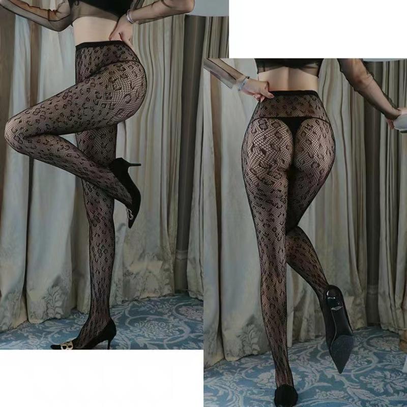 Fashion New Female Vintage Jacquard Pantyhose Retro Leopard Print Tights Sexy Lingerie Fishnet Stockings Long Socks Women Girls