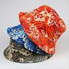 New Fisherman Hat Adult Beach Hat Wave Print Flat Top Basin Hat Ladies Leisure Sunshade Hat