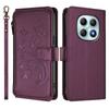 For Xiaomi Redmi Note 15 5G Leather Case Butterfly Floral Imprint Zipper Wallet Stand Cover with Wrist Strap