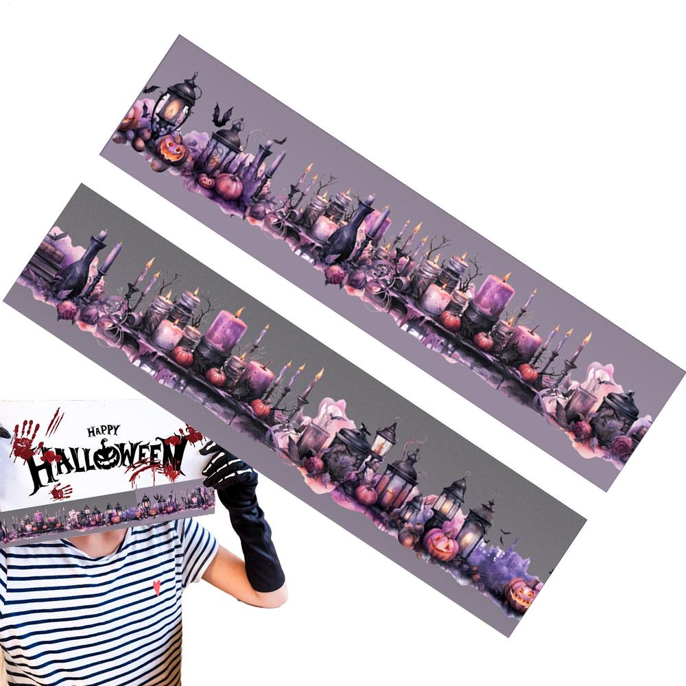 Halloween Scrapbook Tape Halloween Masking Tape Gothic Festive Roll Stickers For Wrapping Festival Scrapbook Craft Holiday