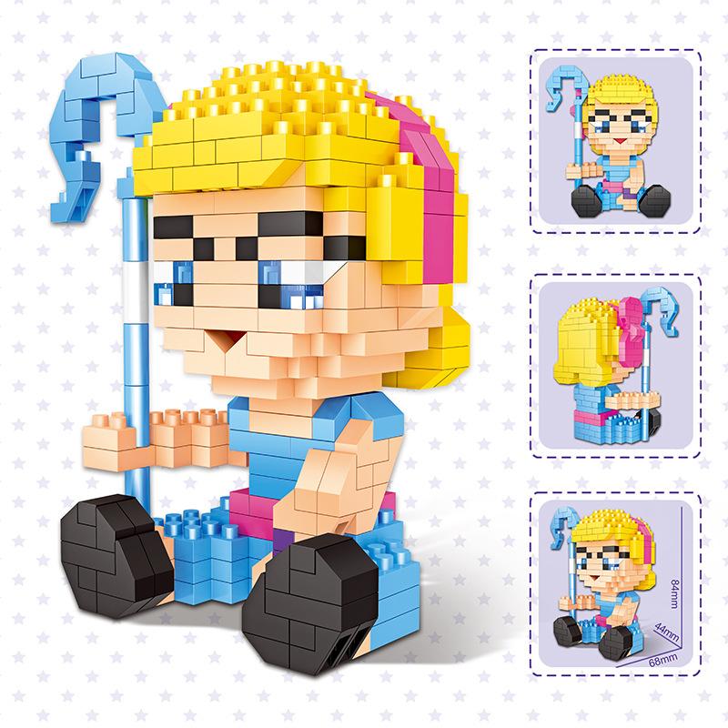 Cute Magic Mini Blocks Cartoon Dinosaur Model Anime Building Toy Juguetes Auction Figure Kids Gifts Girls Present