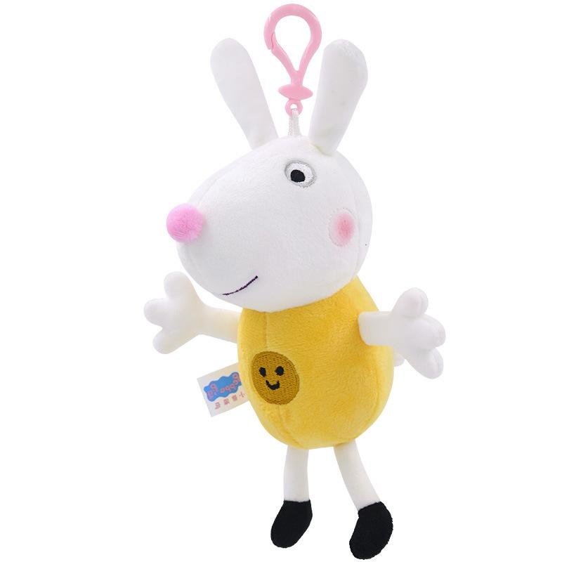 Originele Peppa Pig Pluche Speelgoed voor Kinderen Kleine Bedel Poppetje Sleutelhanger Tas Bedel Verjaardagscadeau voor Kinderen