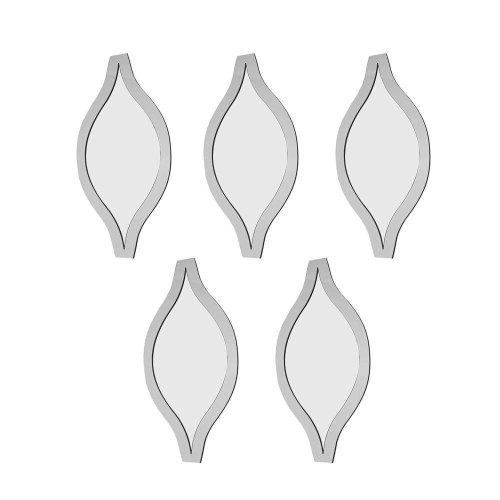 Self-adhesive Water Drop Wall Stickers Removable Water-Shaped Decals  Accent Wall 5Pcs L Silver