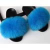 Furry Slippers for Women The Same Style In Summer Real Fox Fur Slippers Plus Size Female Sandals
