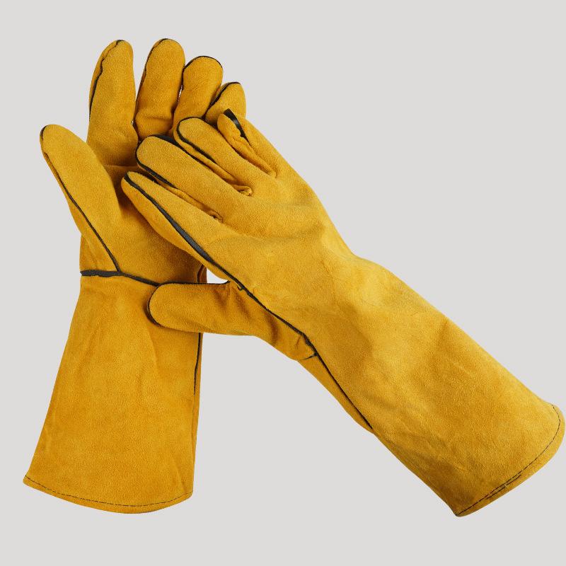 1 Pair 40cm Safety Work Labor Glove Welding Gloves Heat Cut Resistant Insulated Custom Design Welding Leather Gloves