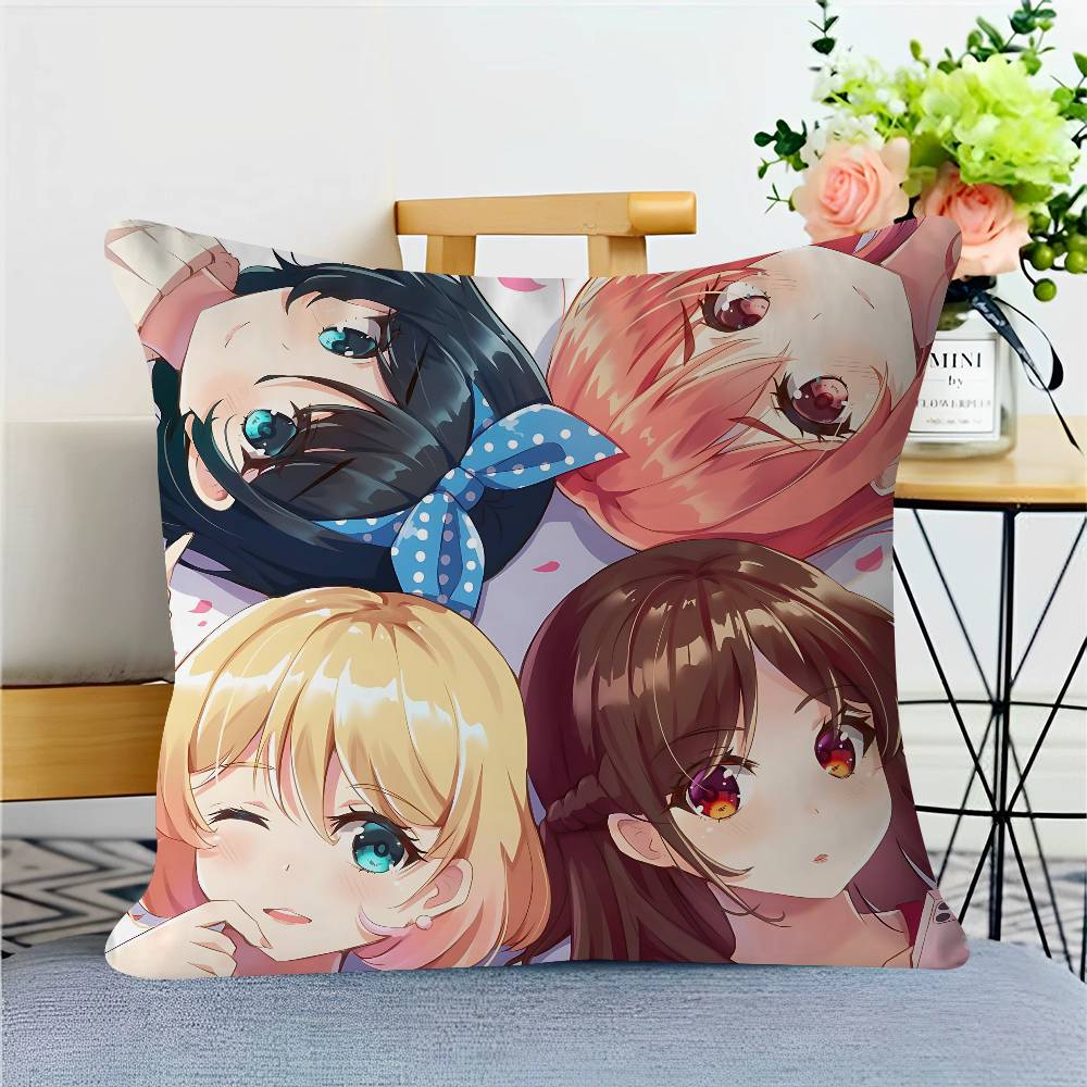 Anime Rent-A-Girlfriend Pillowcase Toon Gift Cushion Cover Bedroom Home Sofa Chair Seat Decor Pillow Case