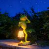 Outdoor Solar Light Waterproof Resin Frog Sculpture Lighting Frog Figures With Lighting for Lawn Yard Garden Patio Walkway