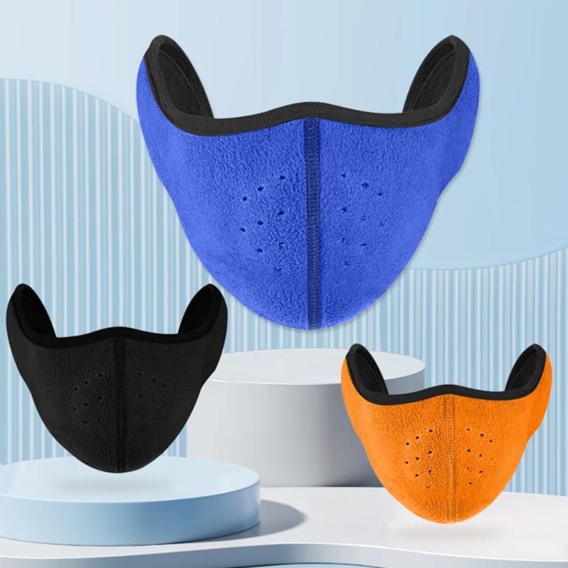 Wind Proof Earmuffs Warm Fleece Ear Protections Breathable Mask Winter Outdoor Riding Half Face Mask Winter Warm Scarf