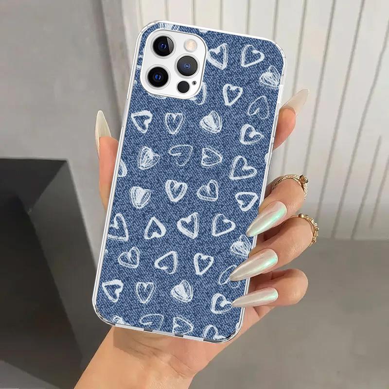 Jeans Cowboy Denim Printed Phone Case for Iphone 17 Air 16 15 Plus 14 13 Mini 12 11 Pro Max 16E 7 8 SE 2020 Soft Funda Print She
