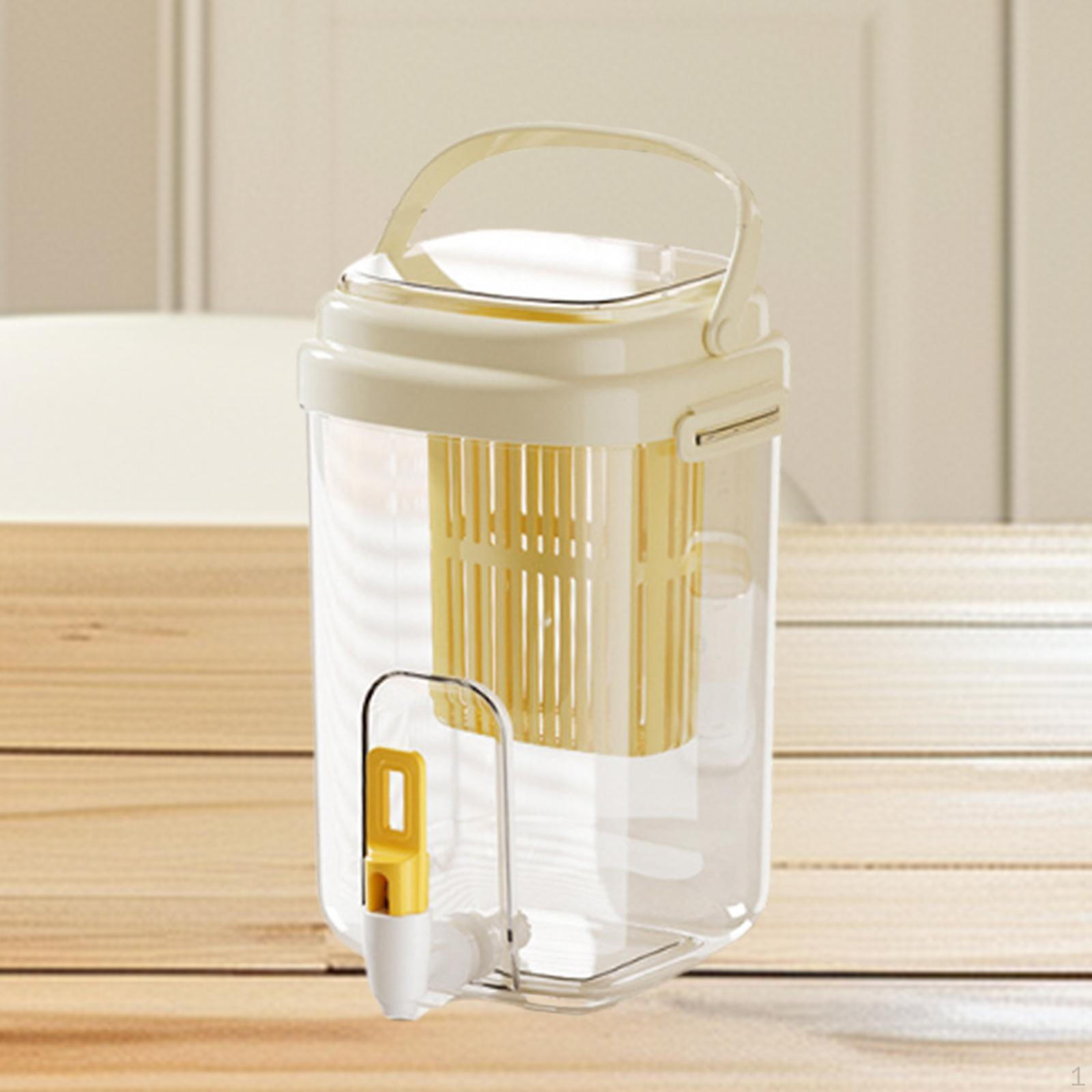 

Диспенсер для напитков Кувшин для холодной воды Бутылка для заваривания ледяного сока жёлтый