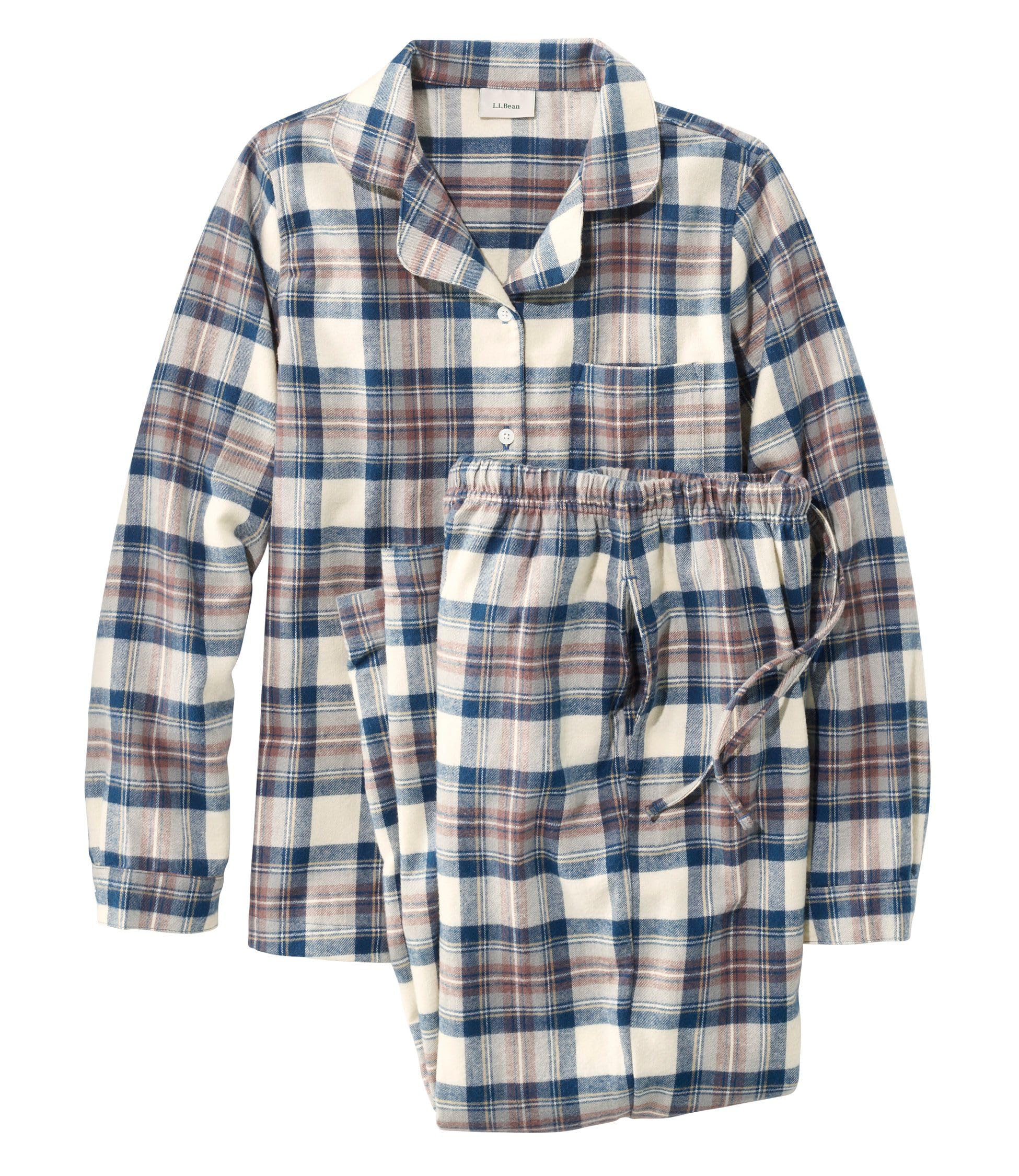 

LL Bean Scotch Plaid Flannel US Indigo 1000089130 Women s Pajamas, Plaid, Fit, Petite, Medium, Tartan, Blue,