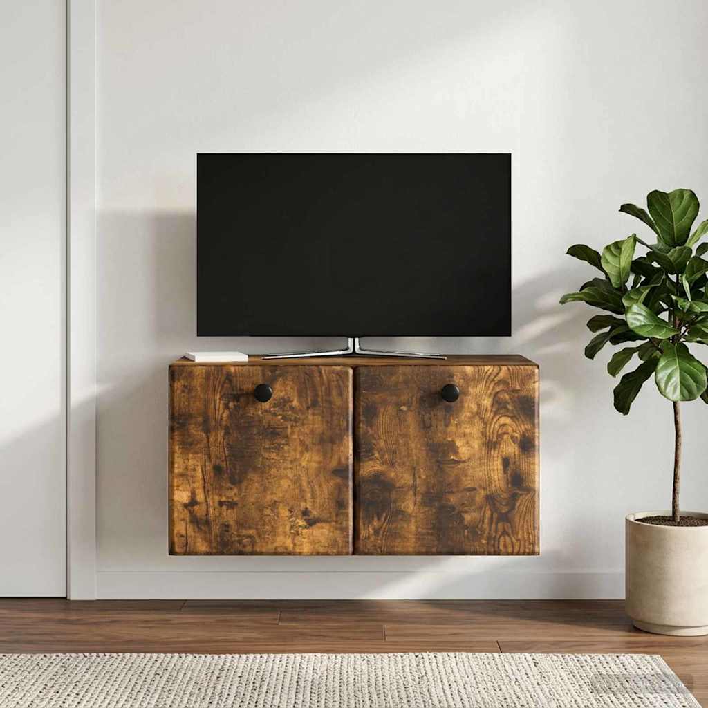 Wall Mounted TV Cabinet 59.5 x 31 x 30 cm Smoked Oak
