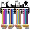 1pc wall mounted basketball medal display stand with multiple hooks, perfect for competitions and sports, used for installing an