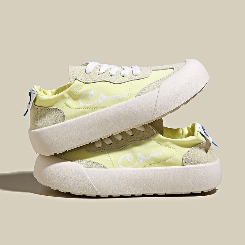 2025 summer new soft sole fashion candy color women's shoes round head lace-up casual sports moral training shoes women's