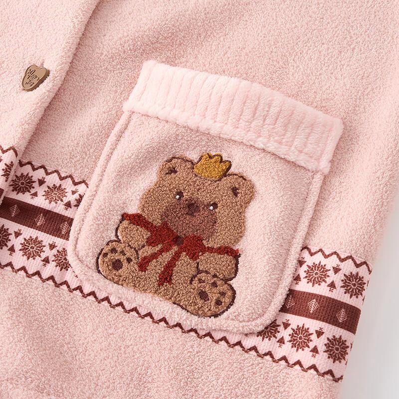 Woen' Anti-Static Double-Sided Fleece Pajaas 2025 Autun Winter New Doll Collar Cardigan Hoewear Sleepwear Set