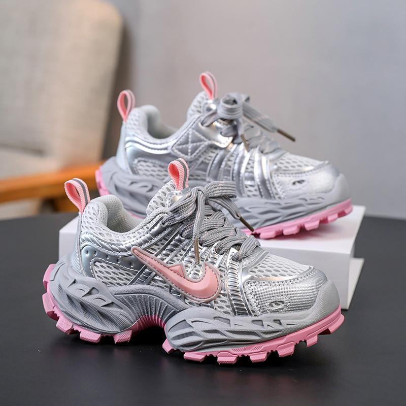 

Детская мода Four Seasons Дышащая повседневная обувь для детей Бег Спорт Студенты Девочки Трендовые удобные кроссовки для спортзала 26 розовый