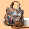 Vintage Washed Leather Biker Shoulder Crossbody Bag Women Soft Leather Mummy Bag Trendy Two Pockets