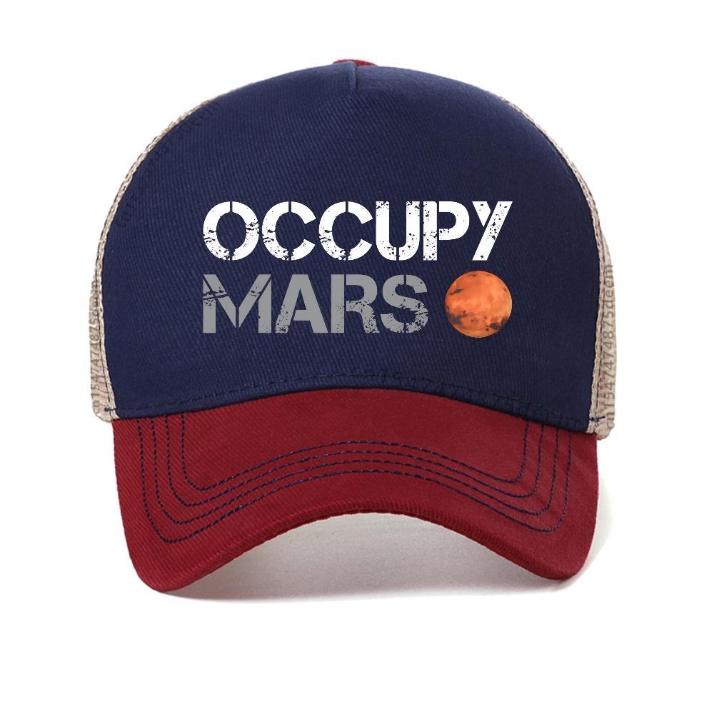 Occupy Mars Astronomy Space Science Baseball Cap Fashion Vintage Adjustable Cool Snapback Hat Casual Breathable Sun Hats