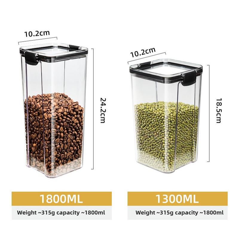Transparent Plastic Sealed Canister Home Food Storage Container Grain, Nuts, and Spice Storage Jar