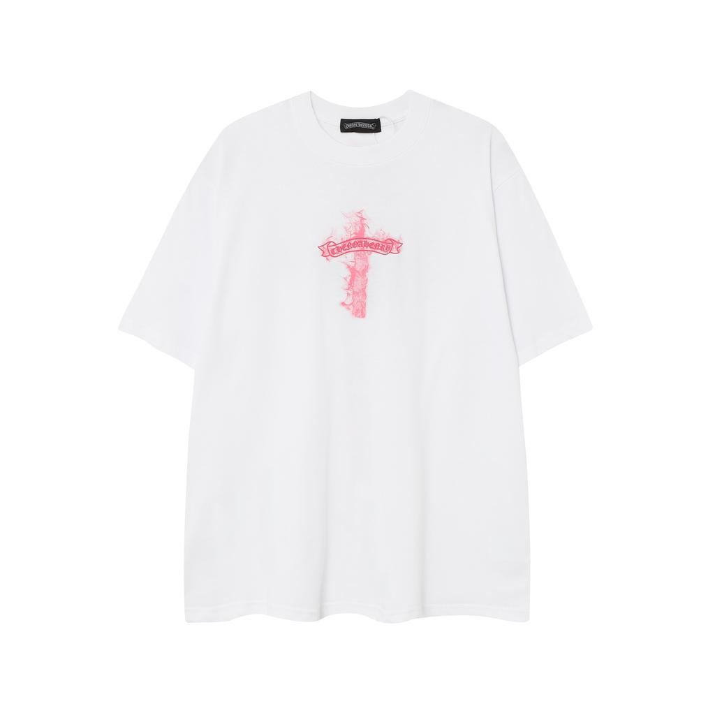 9986 CHROME HEARTS 2025 Suve Uus Kõrge Kvaliteediga Puuvillane Ümara Kaelusega Vaba Lõikega Suure Suurusega Meeste ja Naiste T-särk Paari T-särk