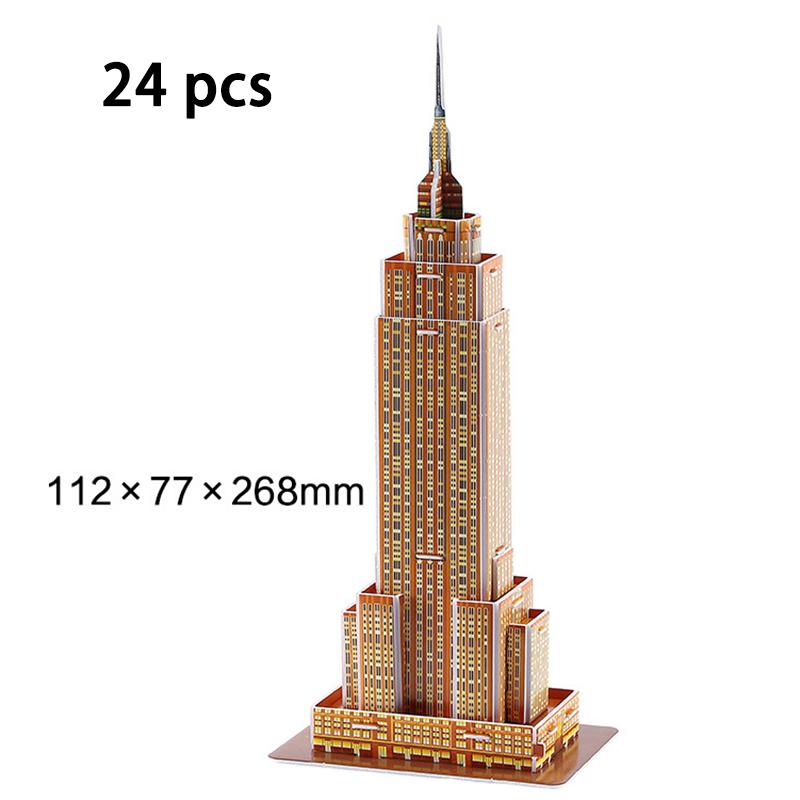 Bastel Architektur 3D Pappe Puzzle Spielzeug Notre Dame de Paris Eiffelturm Basilius-Kathedrale Weltberühmtes Architekturmodell Spielzeug
