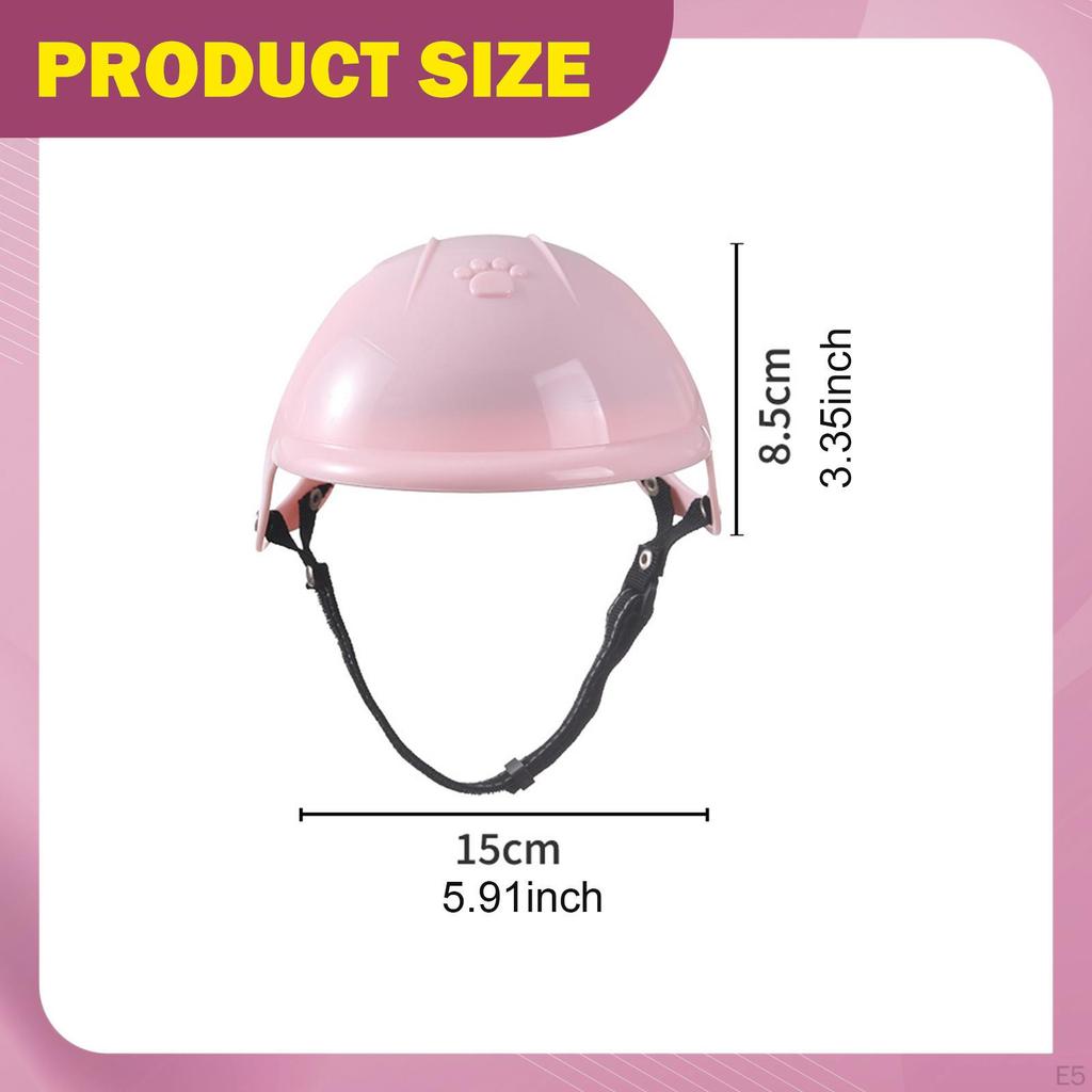 Casco per Cane Gatto Cappellino da Esterno per Pomerania Bichon Frisé Yorkshire Terrier Rosa S