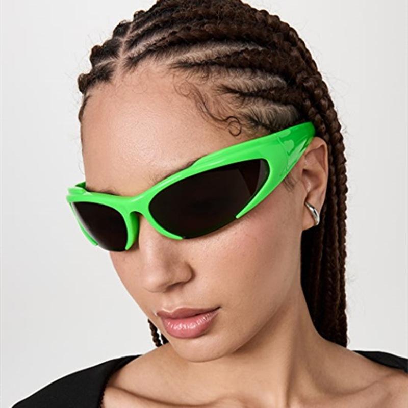 Y2k Sunglasses For Women Vintage Punk Men's Sun Glasses Retro Oval Mirror Lenses Eyewear Outdoor Cycling Goggle UV400