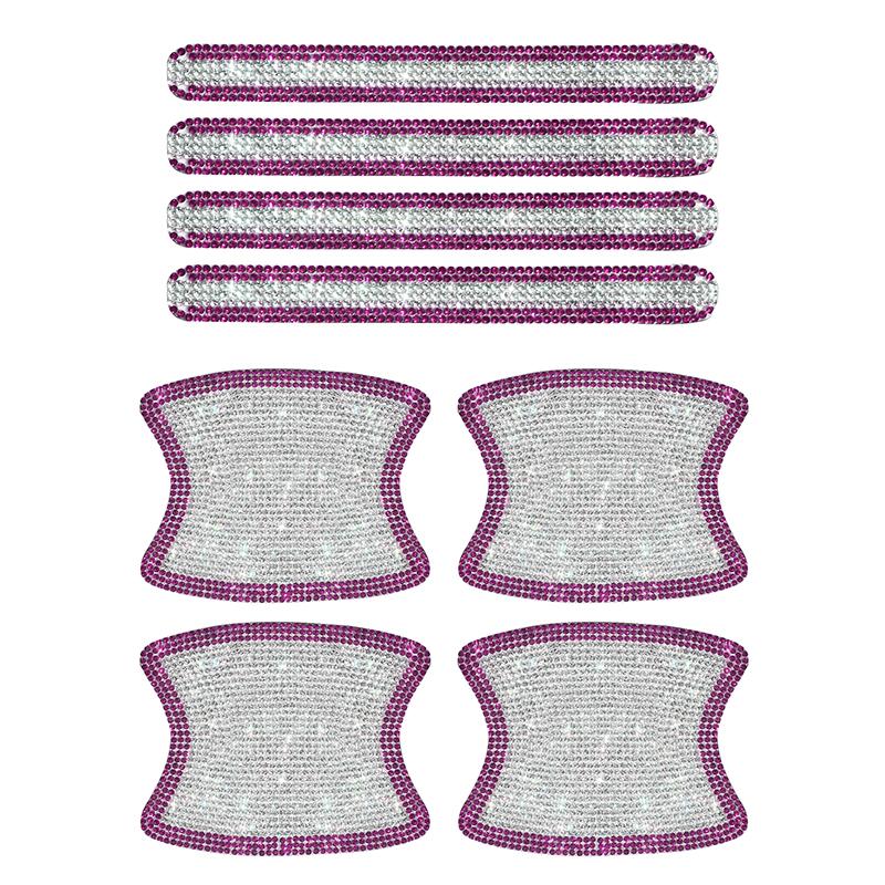 8PCS Universal Car Door Handle Sticker Decal Warning Diamond Auto Strip Driving Safety Bling Car Accessories for Girls Wholesale