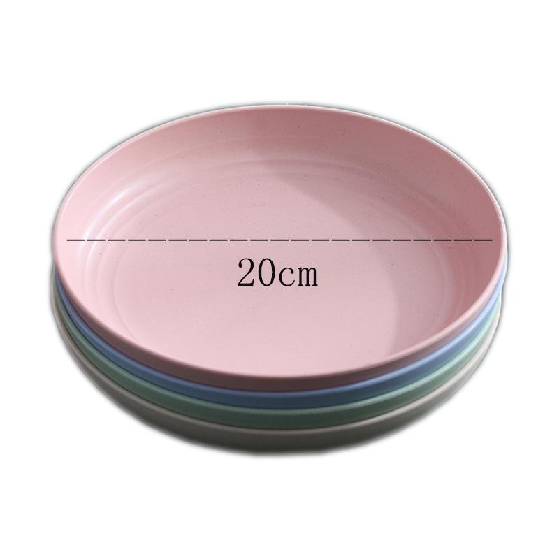 20cm Wheat Straw Round Plate - Durable Tableware for Home & Restaurant: Candy, Vegetable, Fruit, Dumplings.