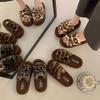 Leopard Print Fluffy Slippers Women's 2025 New Autumn and Winter Cute Household Indoor Non-slip and Non-smelly Foot Cotton Slippers Women