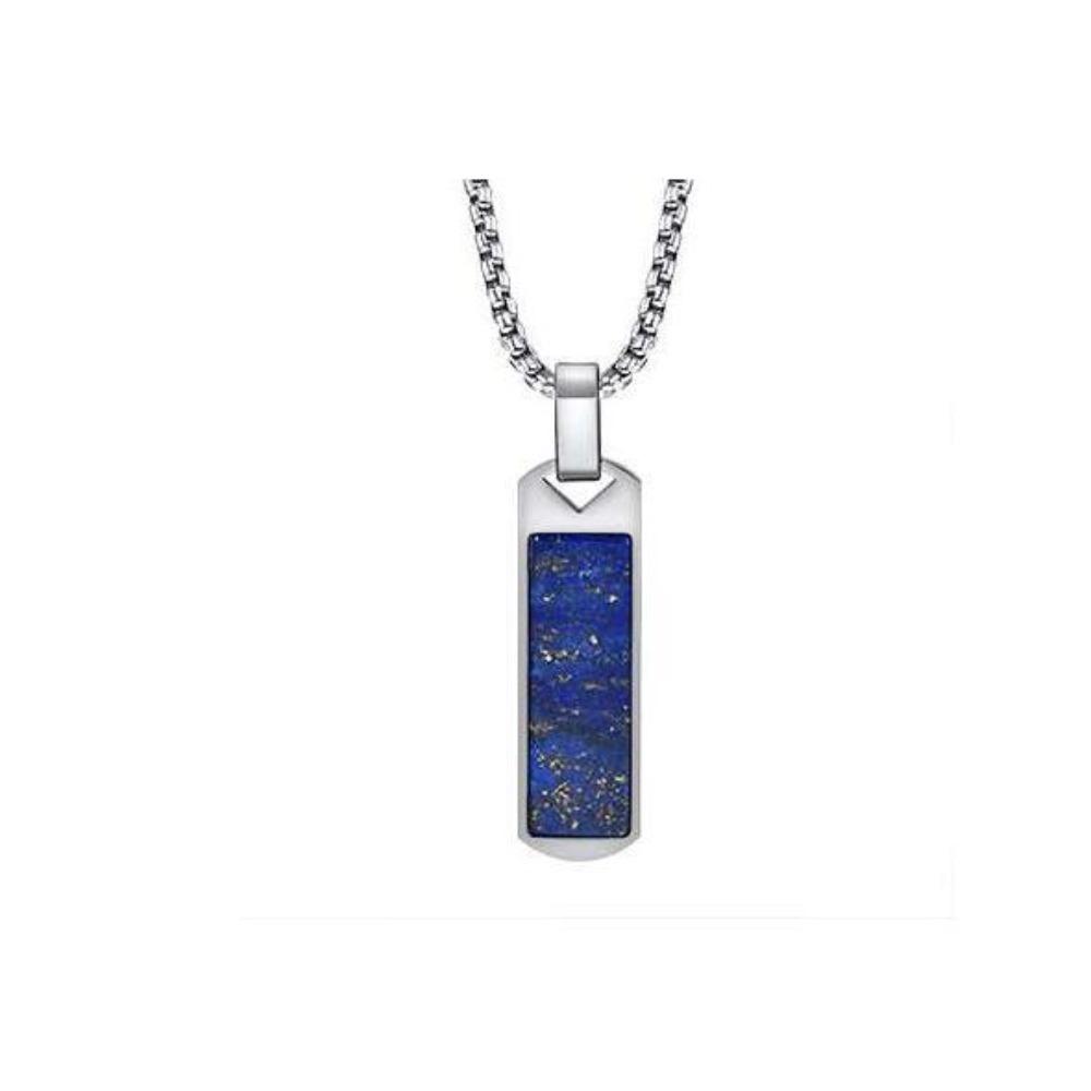 Módní přívěsek z lapisu lazuli Minimalistický nerezový náhrdelník Módní náhrdelník s přívěskem Muži
