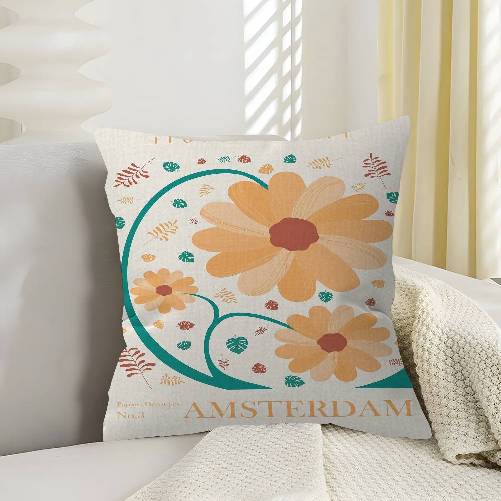 

Flower Market Aat Office Cushion Pillowcase Car Cushion CoverXCM Lumbar Pillowcase Sofa Pillowcover 30x30 cm