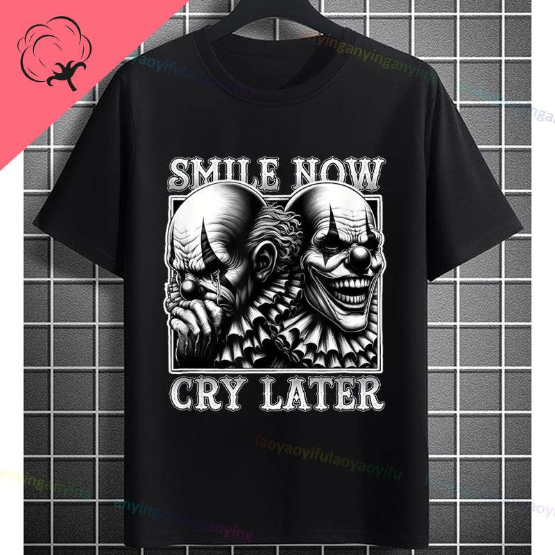 Unisexs Funny Comedy Tragedy Masks White Roses Art Graphic Tshirt Shortsleeve Pure Cotton Fashion Streetwear Casual Tshirt