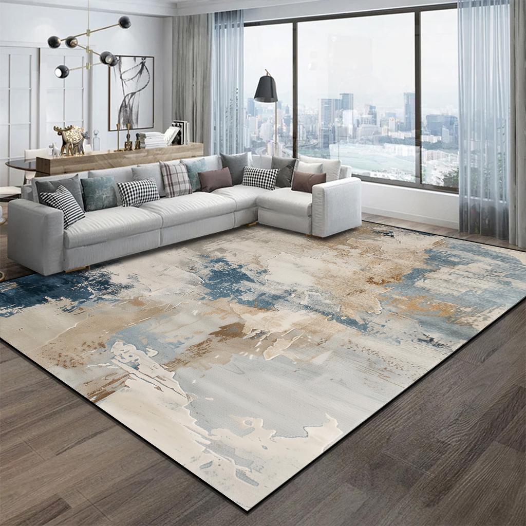 Nordic Abstract Style Carpets Living Room Decoration Easy Clean Large Area Rugs Bedroom Decor Non-slip Floor Mat 