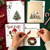 Thick Paper Card Organizer Christmas Gift Book, 8x6 Inch Spiral Bound Holiday Keepsake Booklet, Festival Storage Book Merry Greeting Album for