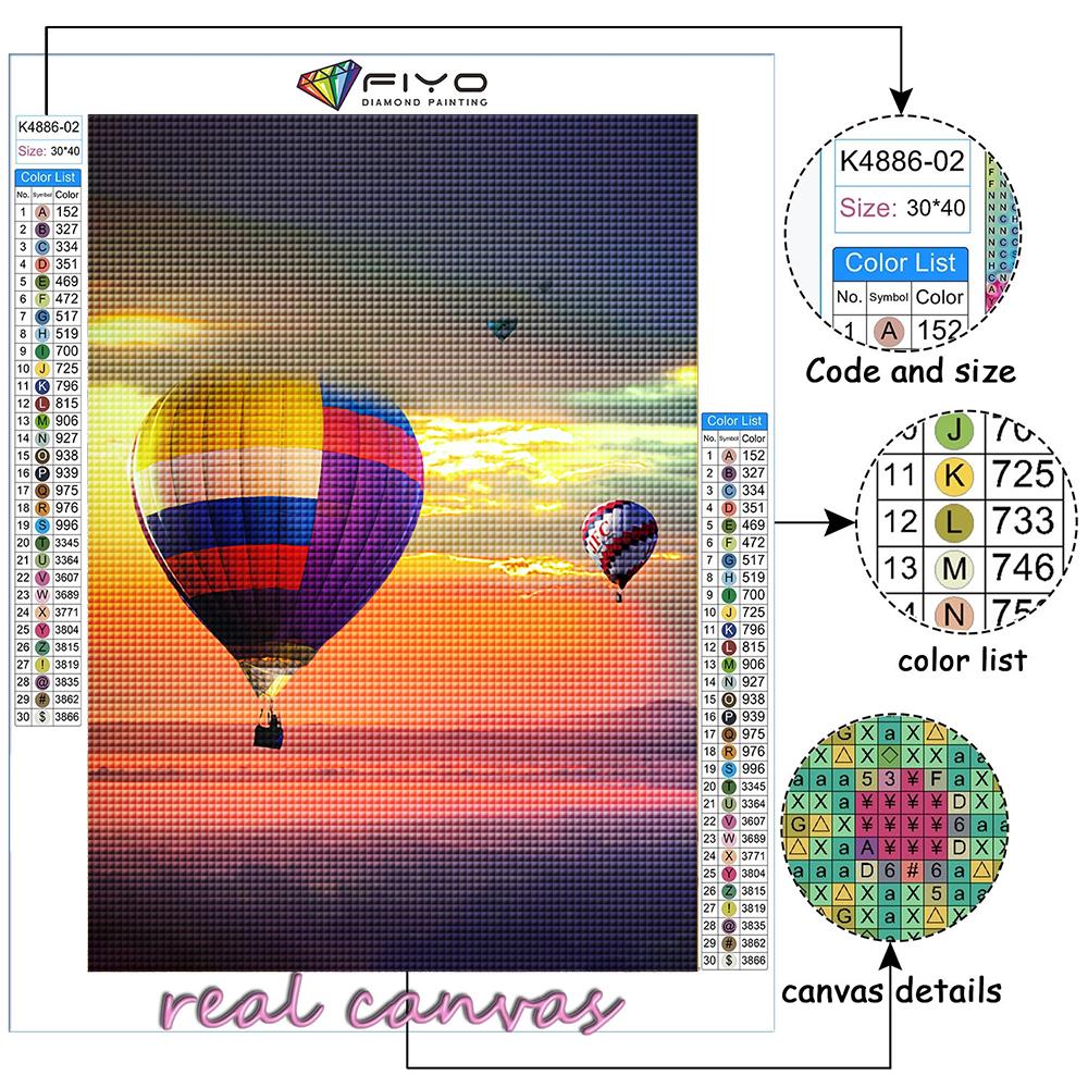 5D Diamond Painting Hot Air Balloon DIY Diamond Embroidery Rhinestone Home Decoration