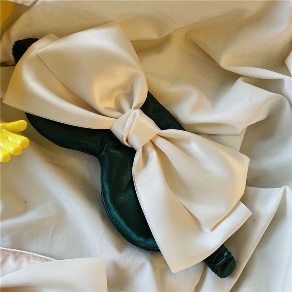 Fashion Silk Sleep Eye Mask Bow Sleeping Eye Patch Portable Shading Sleeping Mask  Travel