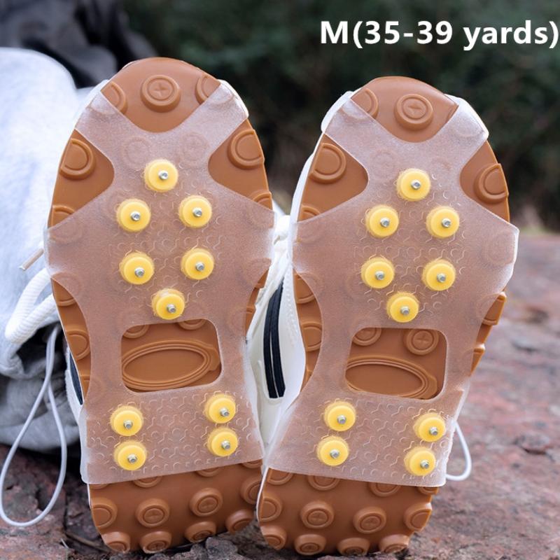 10 Studs Snow Ice Claw Anti-Skid Snow Ice Thermo Plastic Elastomer Climbing Shoes Spikes Grips Cleats Over Shoes Covers Crampons