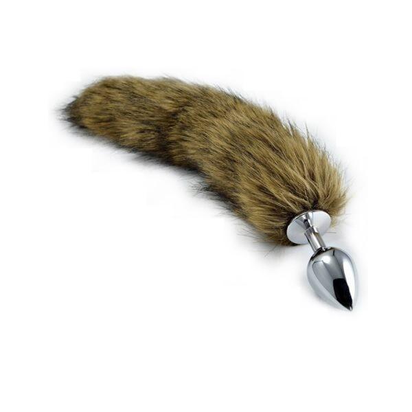 Lovetoy Korek Z Ogonem (Beżowy) Gorgeous Metal Anal Tail (Silver-Gładki )