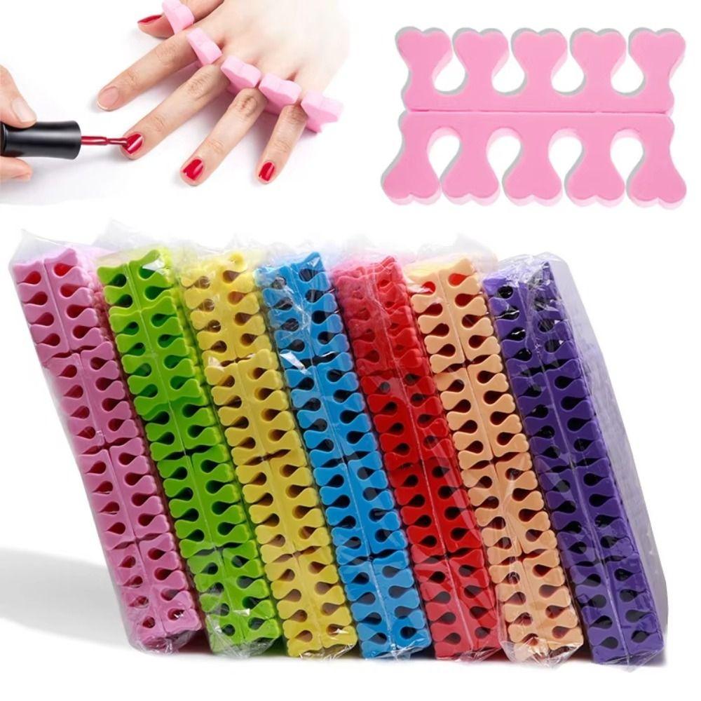 100Pcs Flexible Manicure Finger Separators Soft Sponge Foots Nail Art Tools UV Gel Polish
