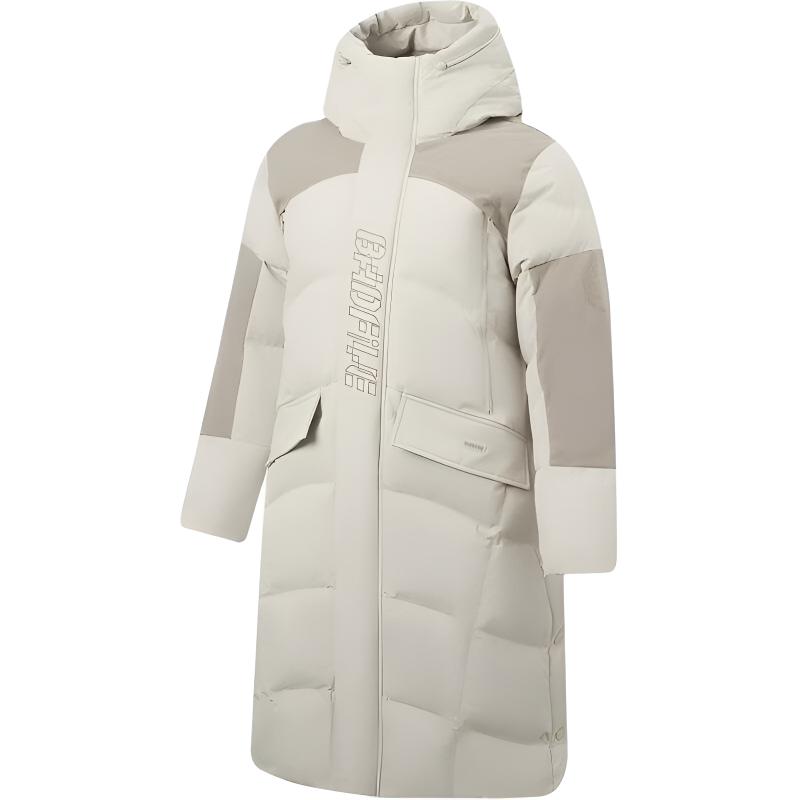 Li Ning Down Jackets Men s Gravel White Gray Hooded Thickened AYMV125-1 M