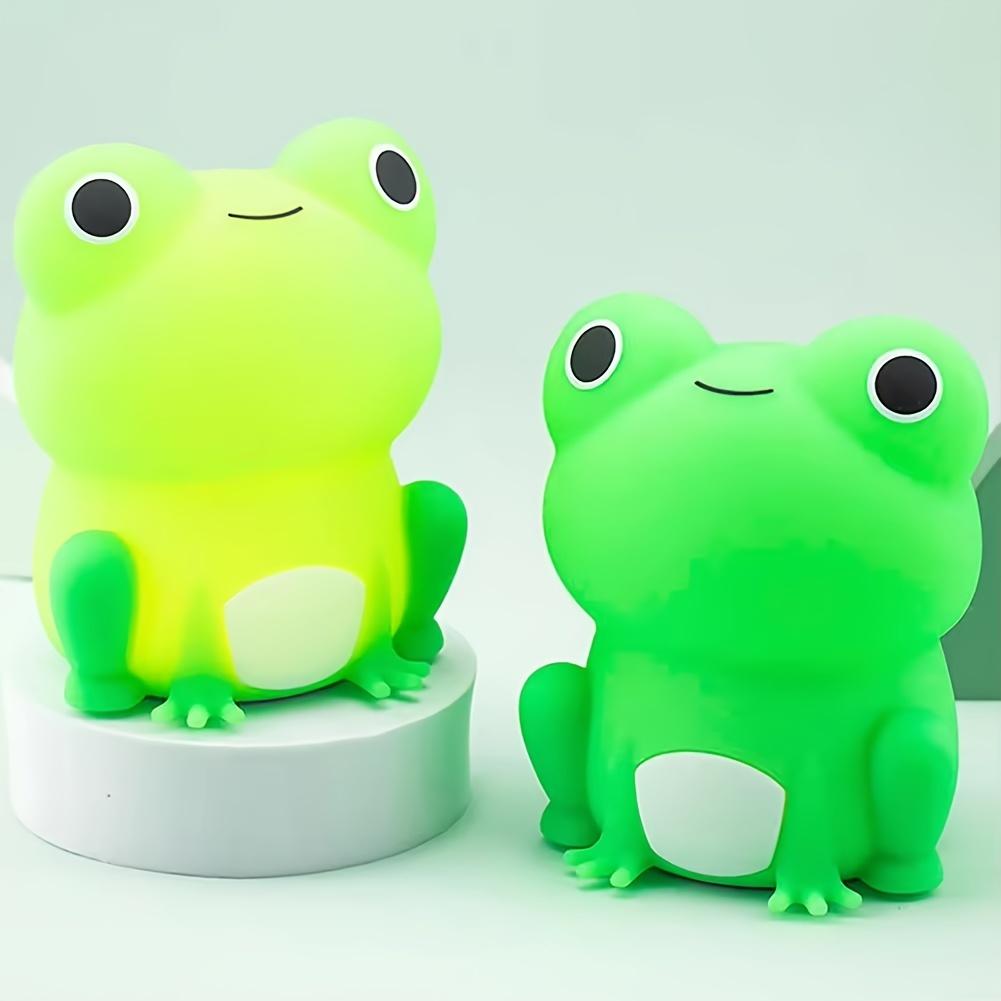 1pc Whimsical Frog Shaped LED Night Light 7 Color Changing,Timer Function, USB Rechargeable,Compact Tabletop Lamp for Bedroom, Living Room, or Office