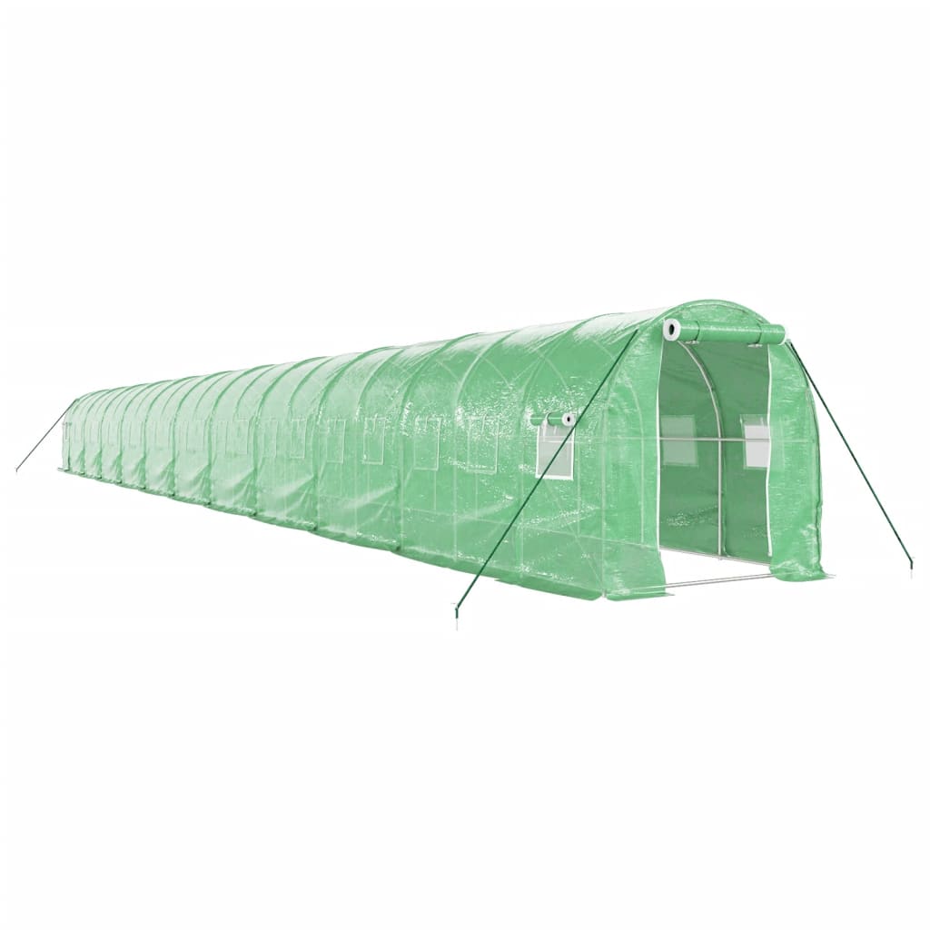 Green Greenhouse with Steel Frame 44 m² 22 x 2 x 2 m