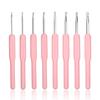 8pc/set Soft Pink Handle Crochet Hook Set- Aluminum Hook-Size 2.5mm-6mm-DIY Knitting Crafting & Single-pointed Weaving Hooks