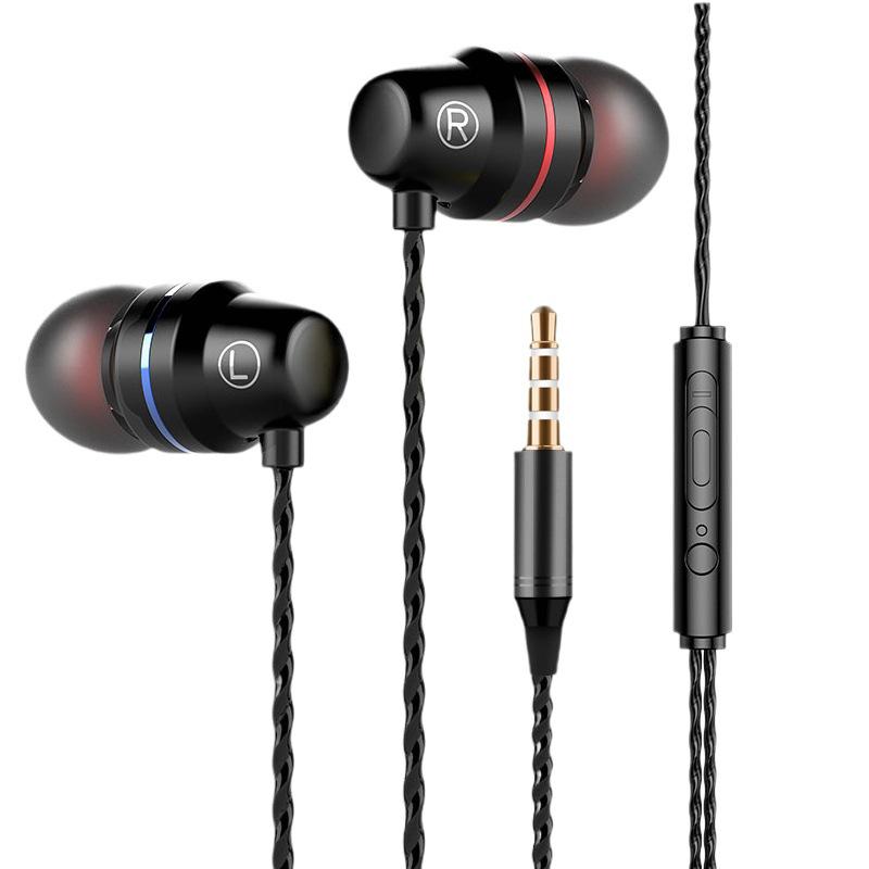 Type-C Red & Blue Circle In-Ear Metal Earphones with Mic & Volume Control, 3.5mm Universal Fit