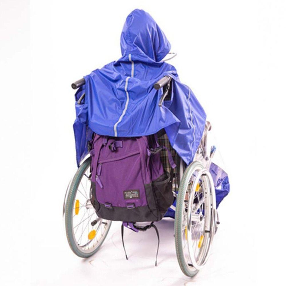 Reusable Wheelchair Rain Poncho Reflective Strip Windproof Cape  for Elderly Disability Use