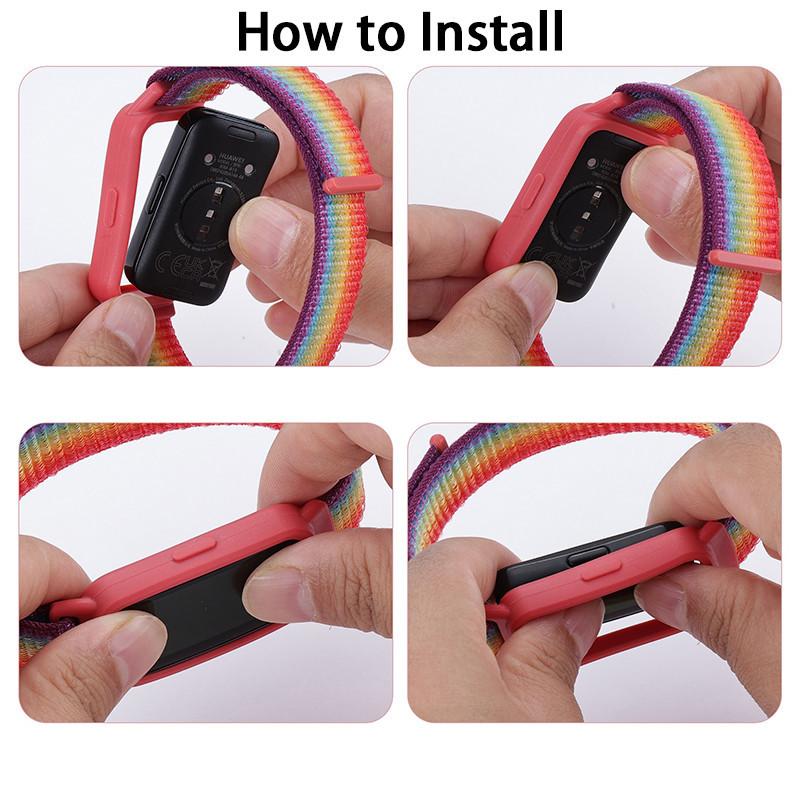 For Huawei Band 9 8 7 Reim Bånd Tilbehør Etui Nylon Løkke Erstatningsbelte Armbånd Sport Armbånd Huawei Band 7 Reim