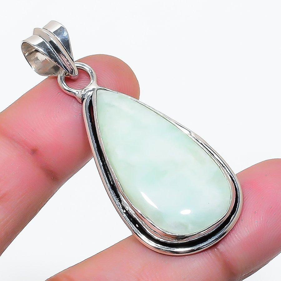 Natural Chrysoprase Gemstone Handmade 925 Sterling Silver Pendant 1.85  AP-14878