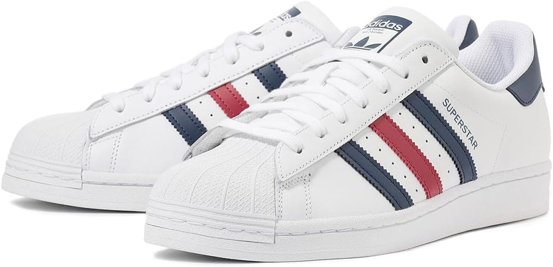 

Adidas Superstar Footwear Size Sneakers, White/Navy/Red, JI4271, 27.5cm