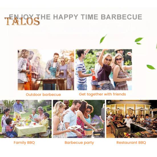 Stainless Steel Barbecue Skewers Double-Pronged BBQ Skewers 36cm Camping Grill Forks with Wooden Handle for Chicken Shrimp Kebabs